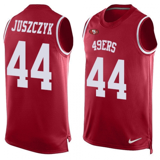 Men's Nike San Francisco 49ers 44 Kyle Juszczyk Limited Red Player Name & Number Tank Top NFL Jersey