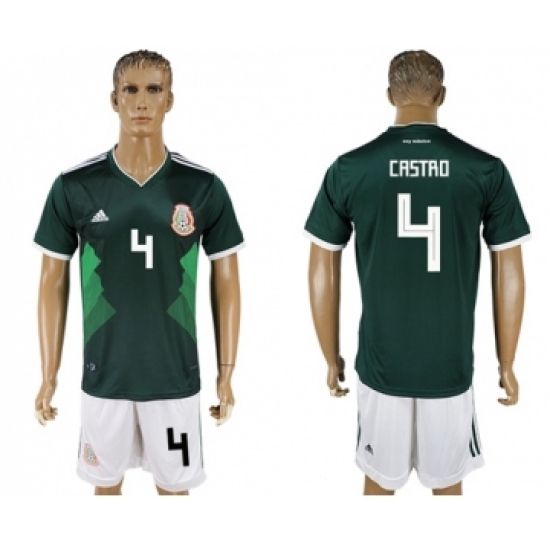 Mexico 4 Castro Green Home Soccer Country Jersey