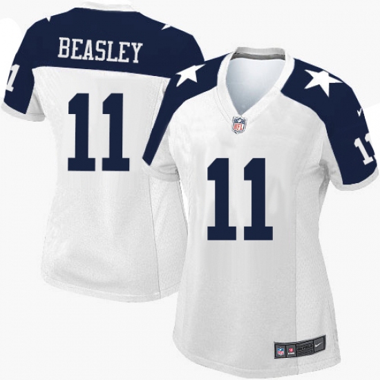 Women's Nike Dallas Cowboys 11 Cole Beasley Limited White Throwback Alternate NFL Jersey