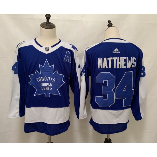 Men's Toronto Maple Leafs 34 Auston Matthews Blue 2020-21 Special Edition Breakaway Player Jersey