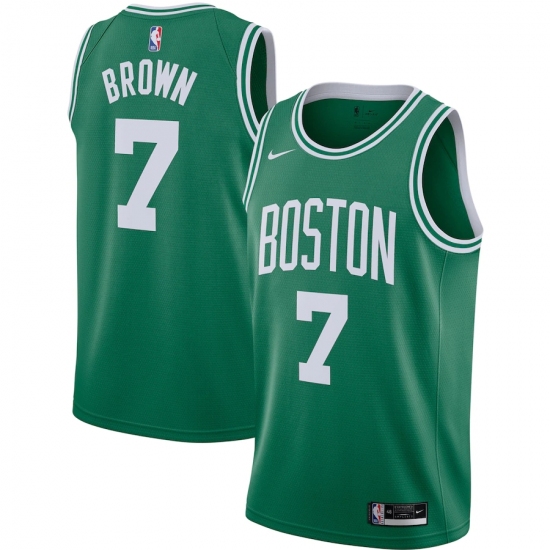 Men's Boston Celtics 7 Jaylen Brown Nike Kelly Green 2020-21 Swingman Jersey