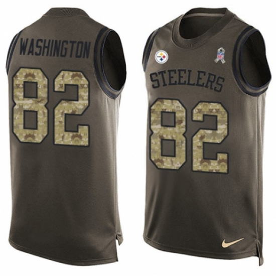 Men's Nike Pittsburgh Steelers 82 James Washington Limited Green Salute to Service Tank Top NFL Jersey