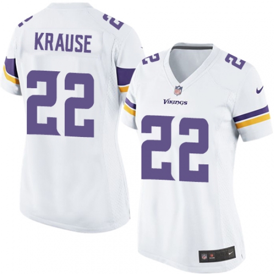 Women's Nike Minnesota Vikings 22 Paul Krause Game White NFL Jersey