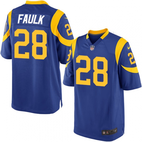 Men's Nike Los Angeles Rams 28 Marshall Faulk Game Royal Blue Alternate NFL Jersey