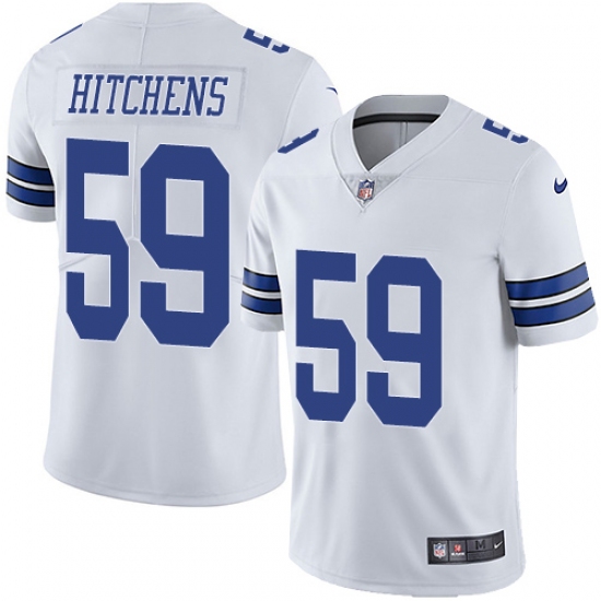 Men's Nike Dallas Cowboys 59 Anthony Hitchens White Vapor Untouchable Limited Player NFL Jersey