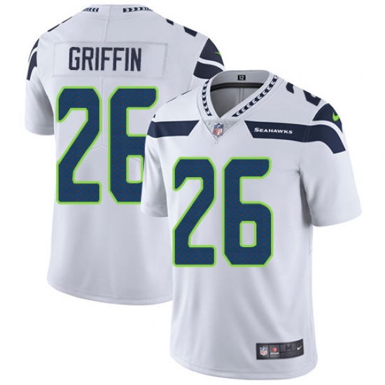 Men's Nike Seattle Seahawks 26 Shaquill Griffin White Vapor Untouchable Limited Player NFL Jersey
