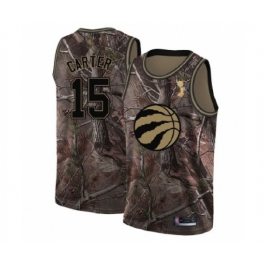 Youth Toronto Raptors 15 Vince Carter Swingman Camo Realtree Collection 2019 Basketball Finals Champions Jersey