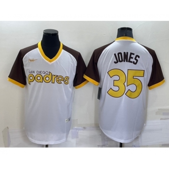 Men's San Diego Padres 35 Randy Jones White Stitched Cooperstown Cool Base Nike Jersey