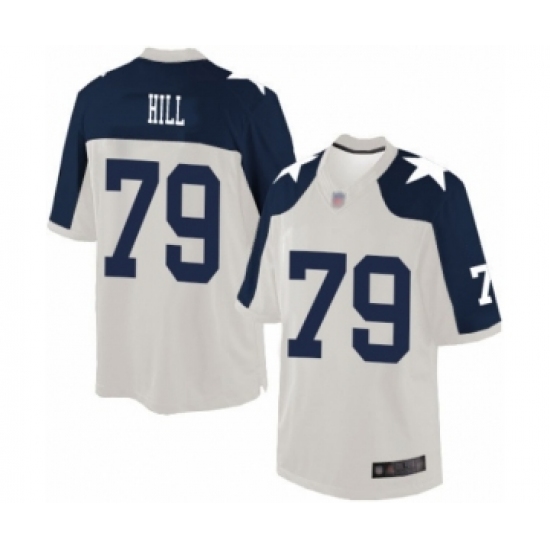 Men's Dallas Cowboys 79 Trysten Hill Limited White Throwback Alternate Football Jersey