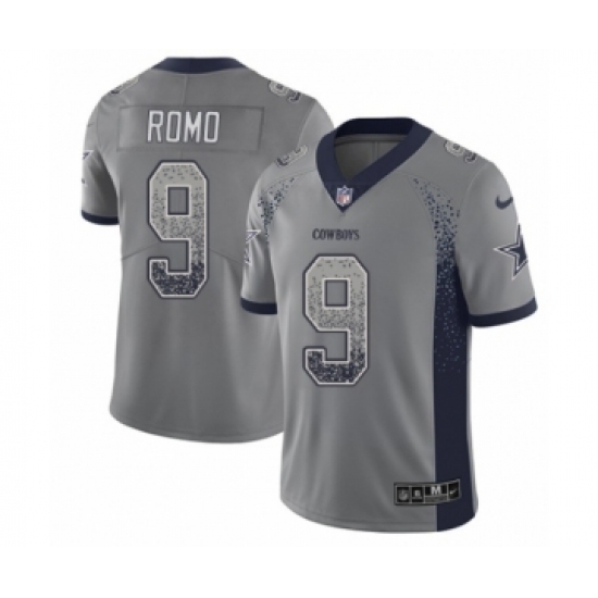 Men's Nike Dallas Cowboys 9 Tony Romo Limited Gray Rush Drift Fashion NFL Jersey