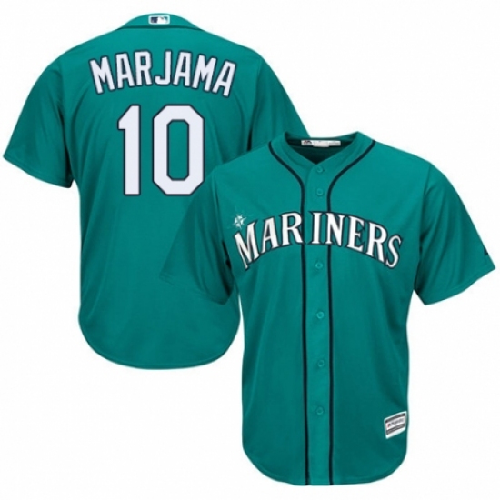 Men's Majestic Seattle Mariners 10 Mike Marjama Replica Teal Green Alternate Cool Base MLB Jersey
