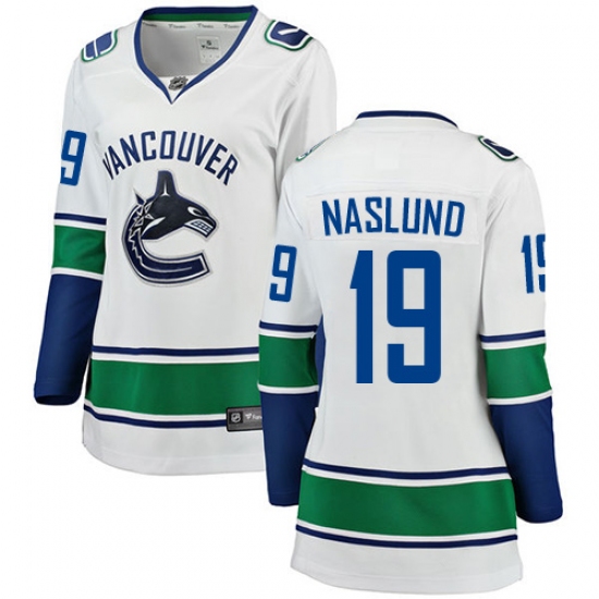 Women's Vancouver Canucks 19 Markus Naslund Fanatics Branded White Away Breakaway NHL Jersey