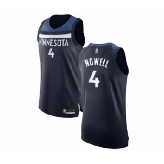 Men's Minnesota Timberwolves 4 Jaylen Nowell Authentic Navy Blue Basketball Jersey - Icon Edition