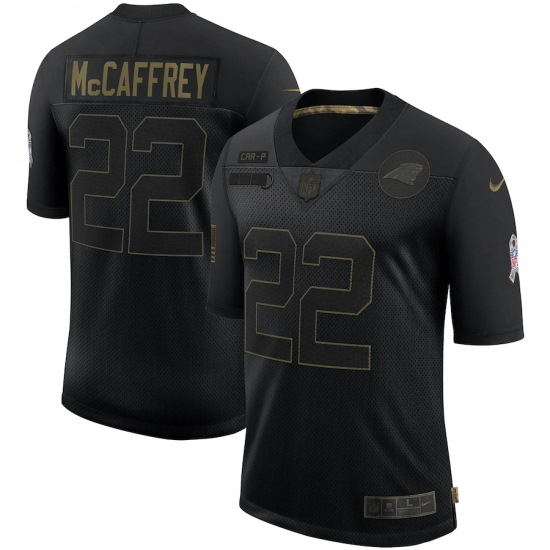 Men's Carolina Panthers 22 Christian McCaffrey Black Nike 2020 Salute To Service Limited Jersey