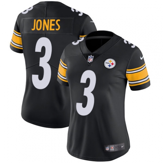Women's Nike Pittsburgh Steelers 3 Landry Jones Black Team Color Vapor Untouchable Limited Player NFL Jersey