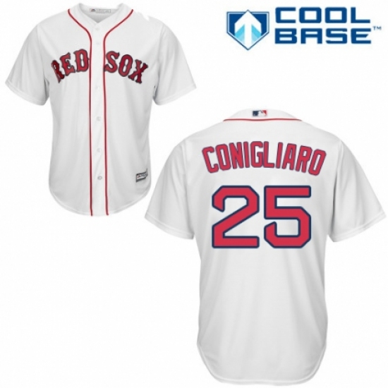 Men's Majestic Boston Red Sox 25 Tony Conigliaro Replica White Home Cool Base MLB Jersey