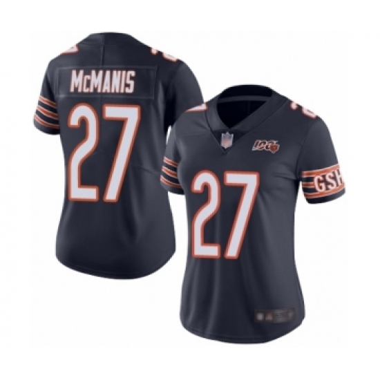 Women's Chicago Bears 27 Sherrick McManis Navy Blue Team Color 100th Season Limited Football Jersey