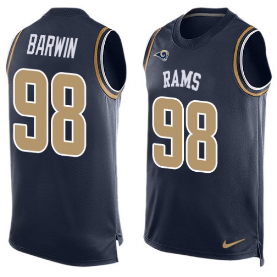 Men's Nike Los Angeles Rams 98 Connor Barwin Limited Navy Blue Player Name & Number Tank Top NFL Jersey
