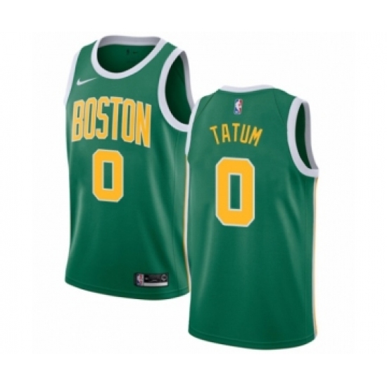 Women's Nike Boston Celtics 0 Jayson Tatum Green Swingman Jersey - Earned Edition