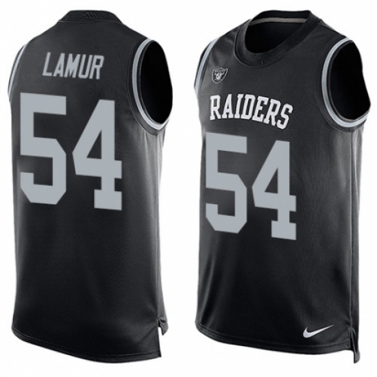 Men's Nike Oakland Raiders 54 Emmanuel Lamur Limited Black Player Name & Number Tank Top NFL Jersey