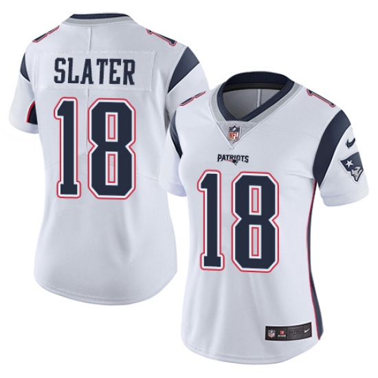 Women's Nike New England Patriots 18 Matthew Slater White Vapor Untouchable Limited Player NFL Jersey