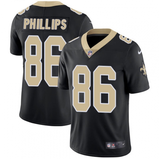 Youth Nike New Orleans Saints 86 John Phillips Black Team Color Vapor Untouchable Limited Player NFL Jersey