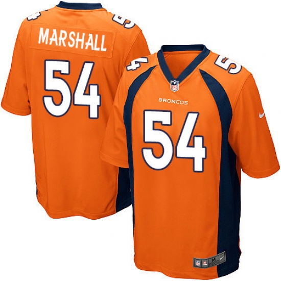 Men's Nike Denver Broncos 54 Brandon Marshall Game Orange Team Color NFL Jersey