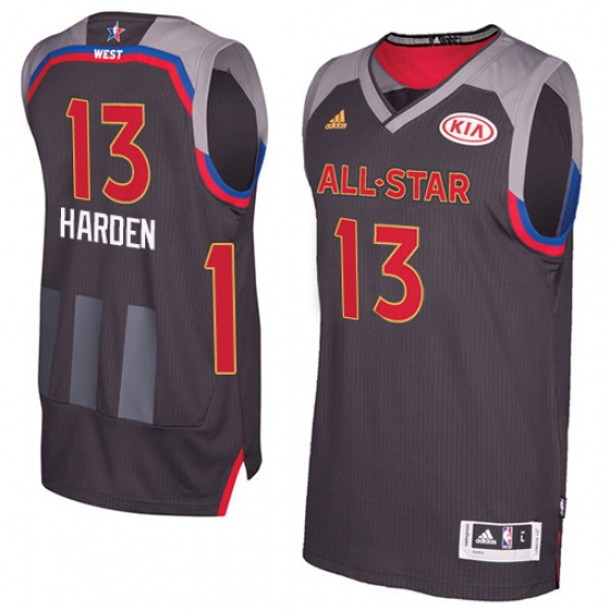 Men's Adidas Houston Rockets 13 James Harden Authentic Charcoal 2017 All Star NBA Jersey