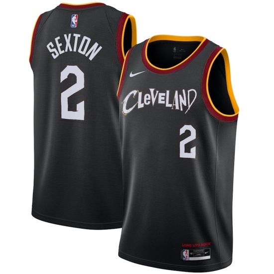 Men's Cleveland Cavaliers 2 Collin Sexton Nike Black 2020-21 Swingman Player Jersey