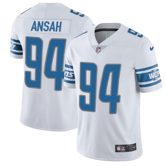 Men's Nike Detroit Lions 94 Ziggy Ansah Limited White Vapor Untouchable NFL Jersey