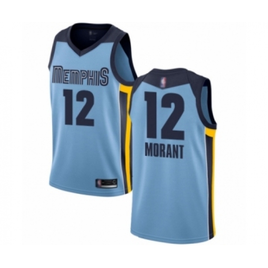Youth Memphis Grizzlies 12 Ja Morant Swingman Light Blue Basketball Jersey Statement Edition