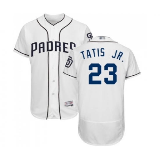 Men's San Diego Padres 23 Fernando Tatis Jr. White Home Flex Base Authentic Collection Baseball Jersey