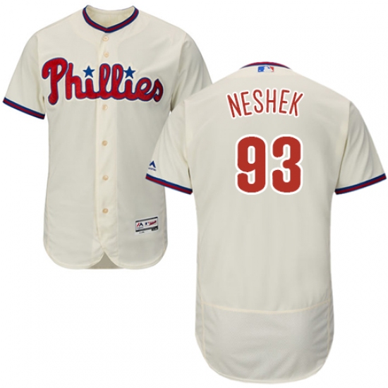 Men's Majestic Philadelphia Phillies 93 Pat Neshek Cream Alternate Flex Base Authentic Collection MLB Jersey