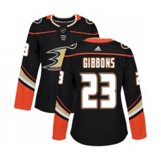 Women's Adidas Anaheim Ducks 23 Brian Gibbons Premier Black Home NHL Jersey