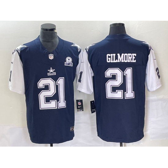 Men's Nike Dallas Cowboys 21 Stephon Gilmore Navy Thanksgiving 2023 F.U.S.E. Stitched Football Jersey