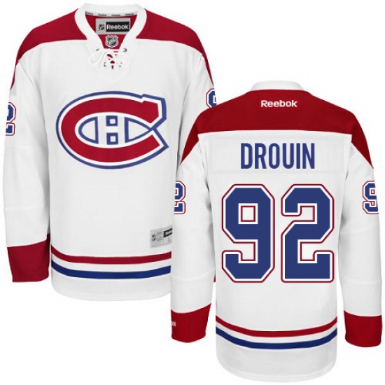 Women's Reebok Montreal Canadiens 92 Jonathan Drouin Authentic White Away NHL Jersey