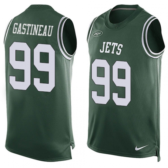 Men's Nike New York Jets 99 Mark Gastineau Limited Green Player Name & Number Tank Top NFL Jersey