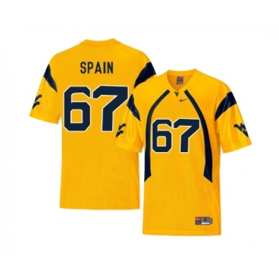 West Virginia Mountaineers 67 Quinton Spain Gold College Football Jersey