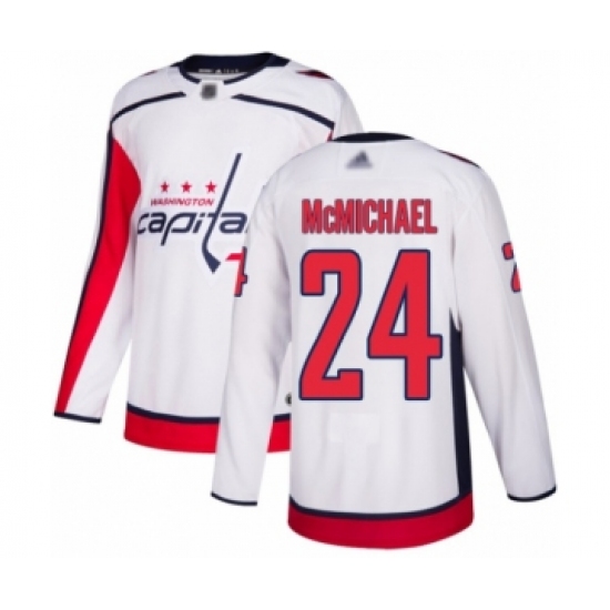 Men's Washington Capitals 24 Connor McMichael Authentic White Away Hockey Jersey