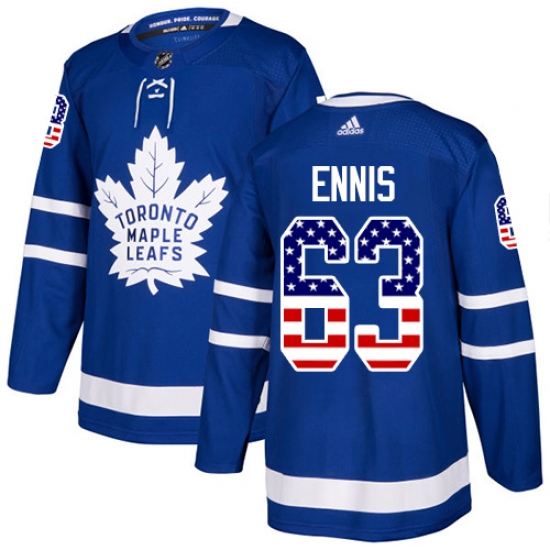 Youth Adidas Toronto Maple Leafs 63 Tyler Ennis Authentic Royal Blue USA Flag Fashion NHL Jersey