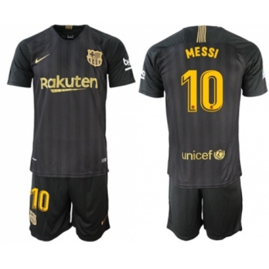 Barcelona 10 Messi Black Soccer Club Jersey