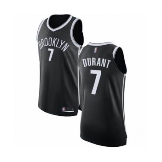 Men's Brooklyn Nets 7 Kevin Durant Authentic Black Basketball Jersey - Icon Edition