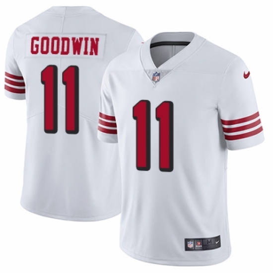Men's Nike San Francisco 49ers 11 Marquise Goodwin Elite White Rush Vapor Untouchable NFL Jersey