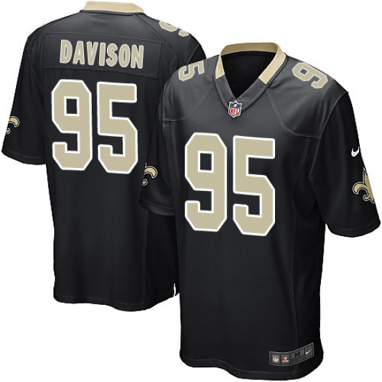Men's Nike New Orleans Saints 95 Tyeler Davison Game Black Team Color NFL Jersey