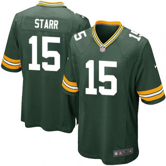 Men's Nike Green Bay Packers 15 Bart Starr Game Green Team Color NFL Jersey
