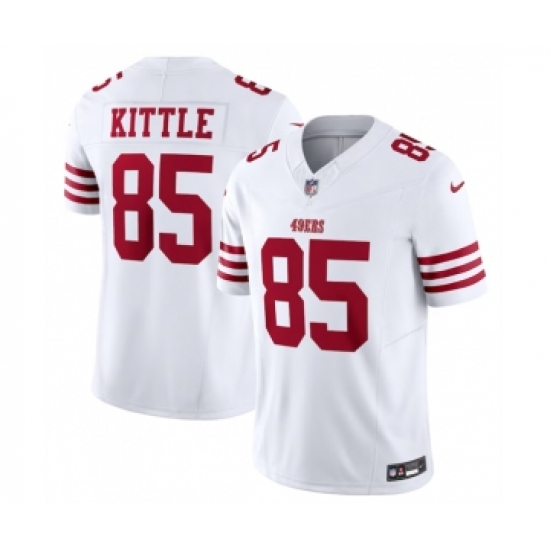 Men's Nike San Francisco 49ers 85 George Kittle White 2023 F.U.S.E. Vapor Untouchable Limited Stitched Football Jersey
