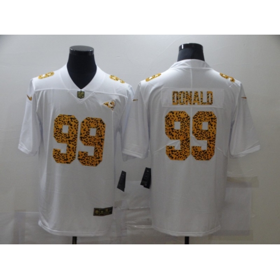 Men's Los Angeles Rams 99 Aaron Donald White Nike Leopard Print Limited Jersey