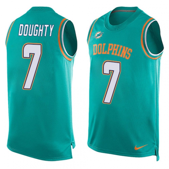 Men's Nike Miami Dolphins 7 Brandon Doughty Limited Aqua Green Player Name & Number Tank Top NFL Jersey