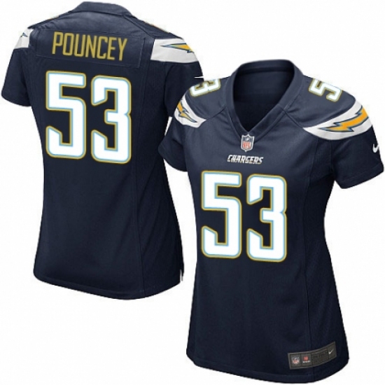 Women's Nike Los Angeles Chargers 53 Mike Pouncey Game Navy Blue Team Color NFL Jersey