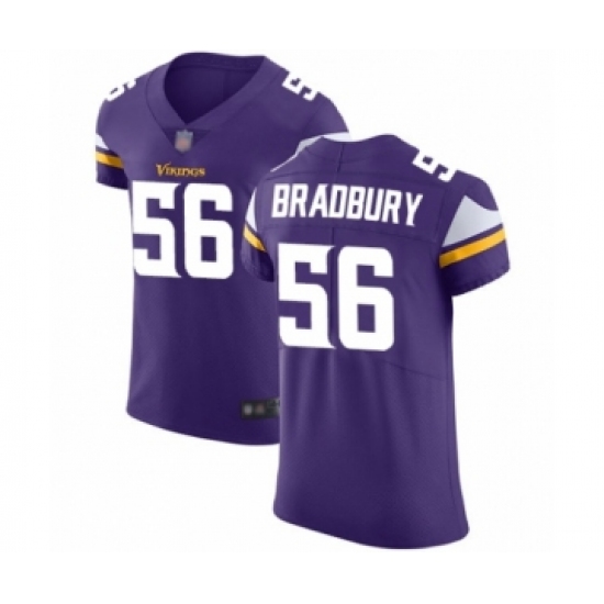 Men's Minnesota Vikings 56 Garrett Bradbury Purple Team Color Vapor Untouchable Elite Player Football Jersey